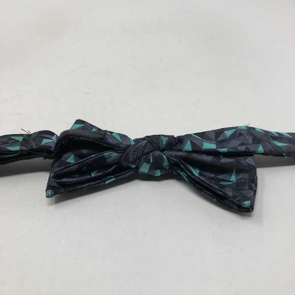 JF J. Ferrar Bow Tie BowTie Teal Geo Triangle - Picture 2 of 4